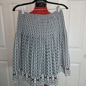 Max Studio Black and White Geometric Skater Skirt